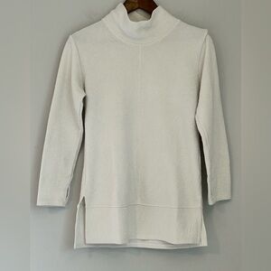 RBX White Textured Mock Neck Pullover Tunic Top Size Petite P Long Sleeve